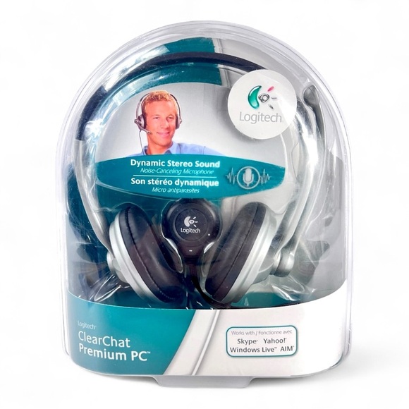 Logitech ClearChat Premium‎ PC Headset Wired Over-Ear Mic 3.5mm Noise Canceling - Picture 1 of 6